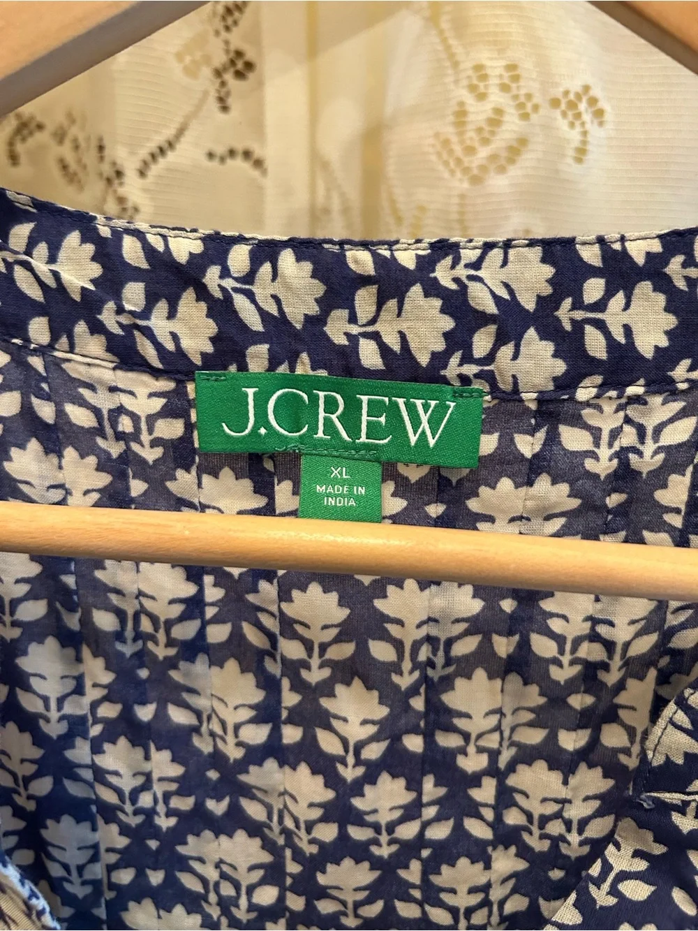 J. Crew Navy and White Floral Button-Front dress